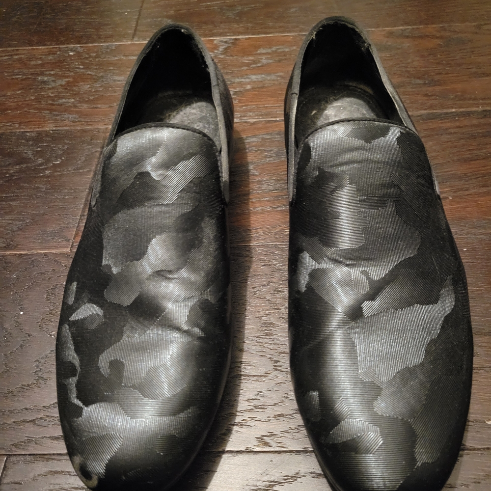 ZARA Elegant Black Camouflage Men's Slip-On Loafers